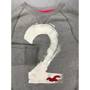 Y2K Hollister Pullover Crew Neck Sweatshirt Mens M Gray Graphic Print #2